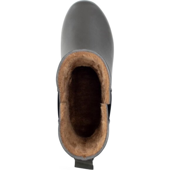 Women’s Brown Waterproof Plush Lined Slip On Rain Ankle Slim Chelsea Boots - Picture 5 of 13